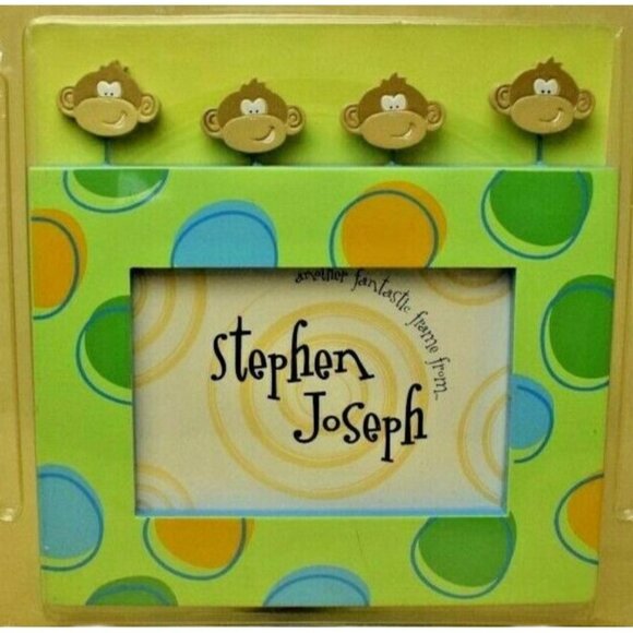 Stephen Joseph Inc. Whimsical Little Monkeys Childrens Room Photo Frame New - Picture 1 of 2